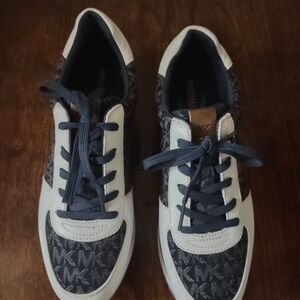Michael Kors Navy and White Sneakers